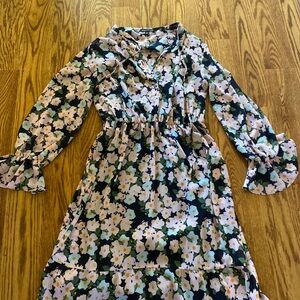 J crew Floral Long Sleeve Dress